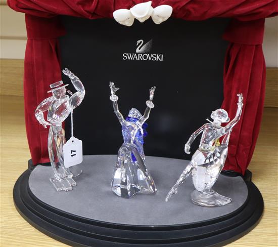 A Swarovski Crystal Annual Edition Magic of Dance trilogy and a boxed Home Display theatre, tallest 23cm